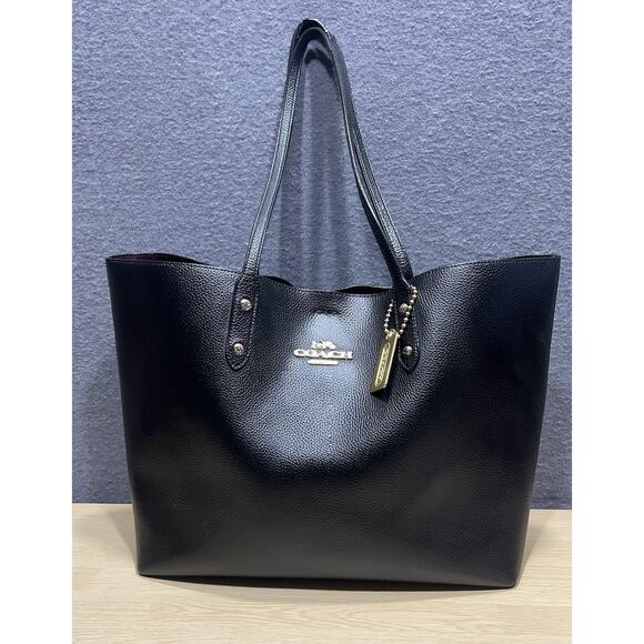 Coach Ew Nomad Pebble Leather Woman Tote Bag Black F72673 - Picture 3 of 16